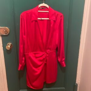 Zara - Satin Wrap dress